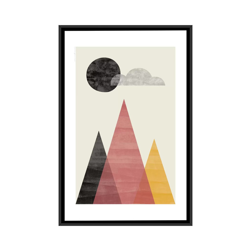 «Mountains II», impression sur toile, H 26 po x l 18 po x P 1,5 po, Toile encadrée noire, Pas de tapis