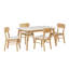 Table et 4 chaises rembourrées en bois massif pour la salle à manger-906140740