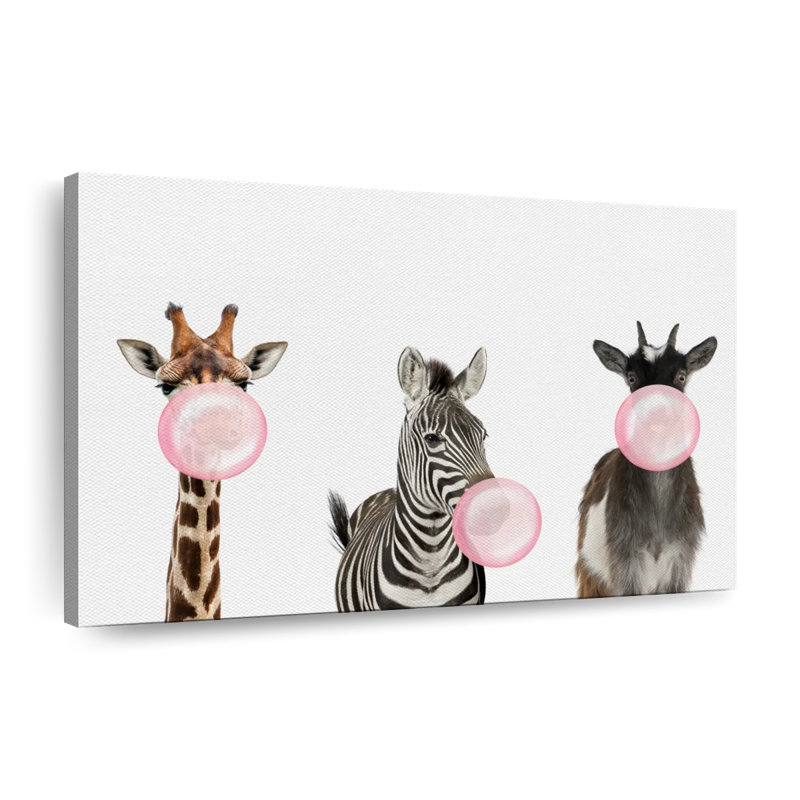 «Bubble Gum Safari Animals», reproduction sur toile, L 16 po x H 24 po