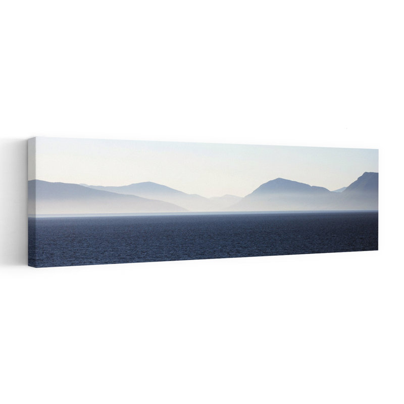«Serene Ocean Mountain Horizon Peaceful Serene Tranquil Landscape Mountain», art mural, H 12 po x l 36 po