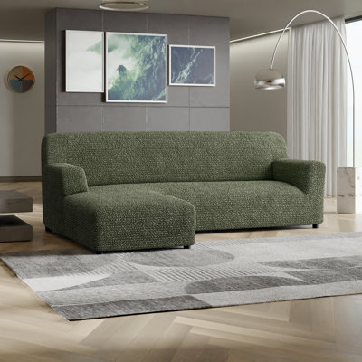 Stretch Pet Friendly Chaise Sectional Sofa Slipcover - Washable Couch Cover Furniture Protector