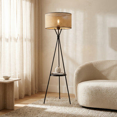 Verve Light Brown Drum Shade Floor Lamp