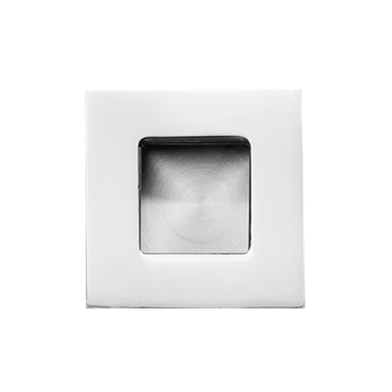 Plaque à tirer carrée, Acier inoxydable poli, H 1,57 po x l 1,57 po x P 1 po