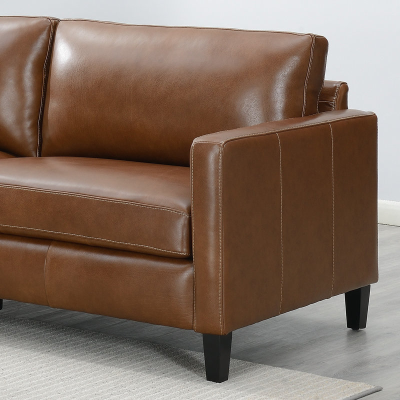 Portland 81" Top-Grain Leather Sofa