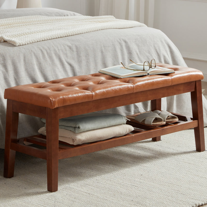 Banc de rangement Jerimey, Brun cognac