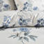 Édredon avec jeté, double / grand, imprimé en tissu gaufré bleu, caractéristique de 7 pièces