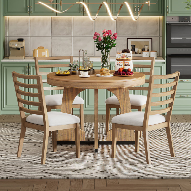 Ensemble de table de salle à manger pour 4 personnes avec chaises TREXM, Naturel