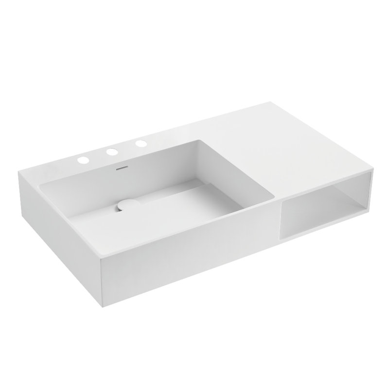 Évier de console moderne en laiton massif Kingston 36 po (8 po, 3 trous)