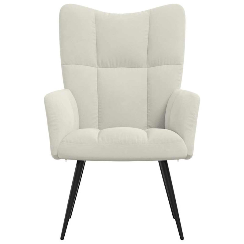 Horald Upholstered Armchair, Cream White Polyester