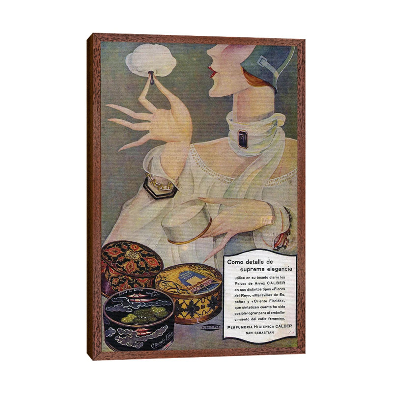 1929 Spain Perfumeria Cosmetics Magazine Advert 1 Piece Wall Art on Canvas, 66.04 cm H x 45.72 cm W, Classic Wood Framed