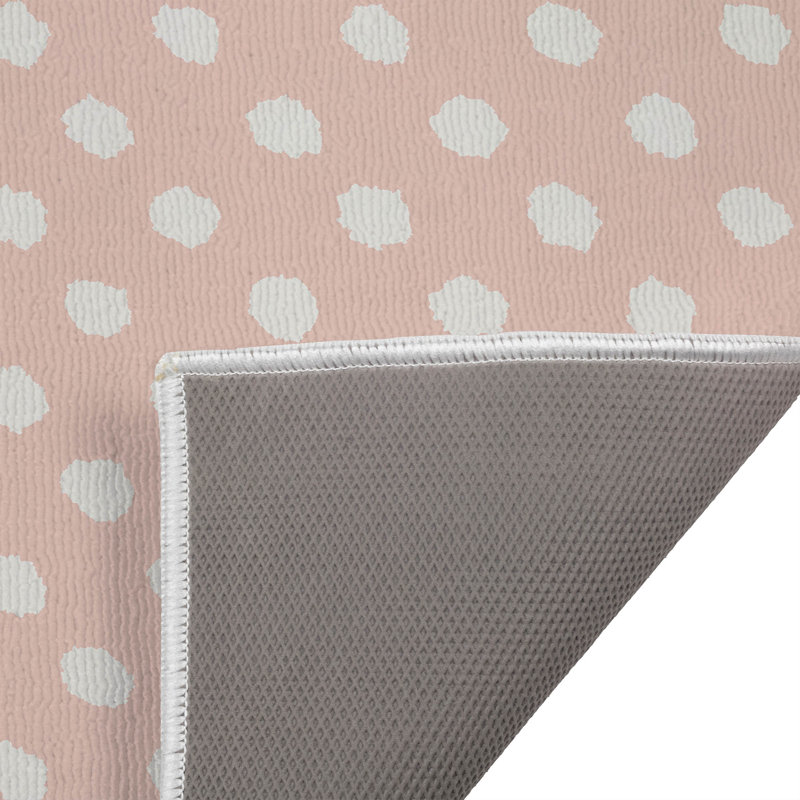 Grunge Dot Outdoor Doormat, Rose, L 21 po x L 34 po