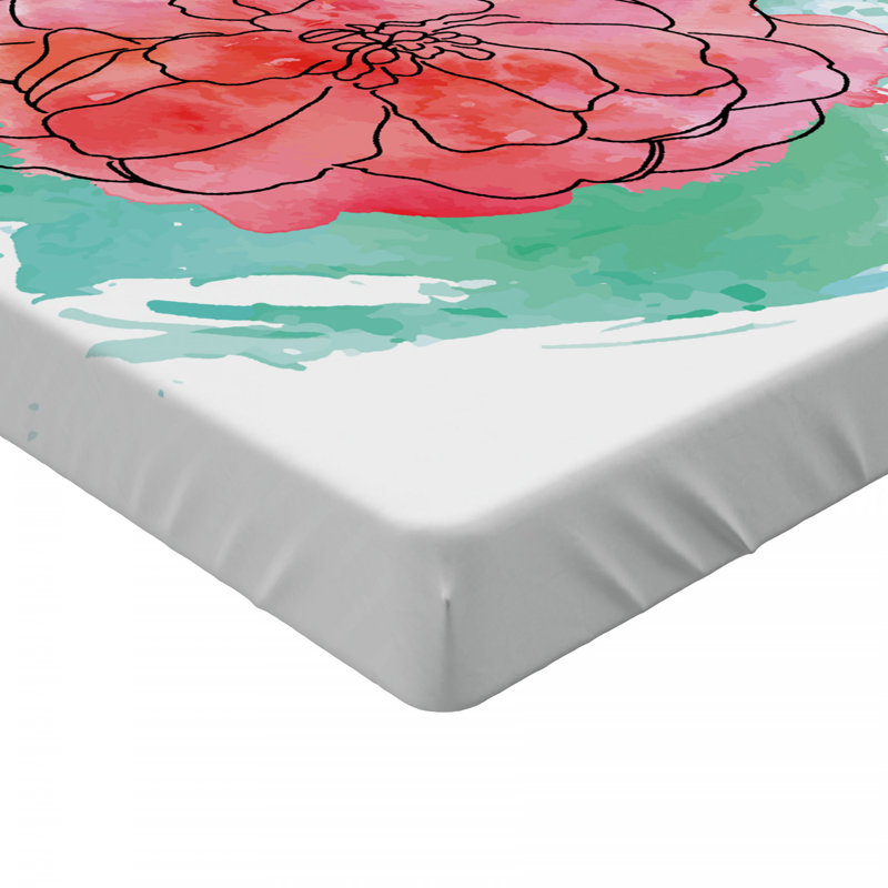 Microfiber Floral Fitted Sheet, Full Fitted Sheet