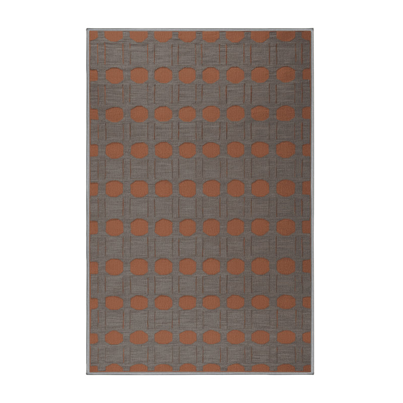Tapis gris en treillis lavable à la machine, Rectangle 5 pi x 7 pi