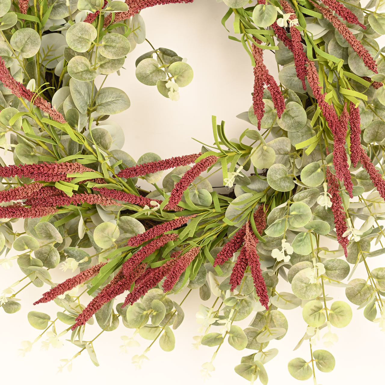 26" Eucalyptus Wreath, Orange/Green