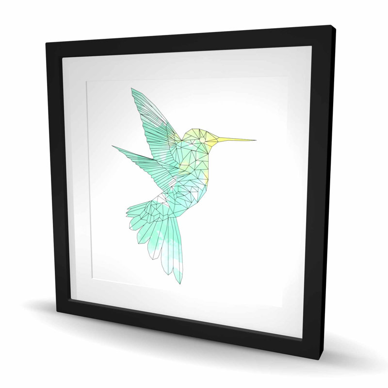 Motif géométrique colibri - Neo Mint, H 24 po x l 24 po