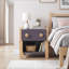 Table de chevet contemporaine bicolore avec tiroir lisse et étagère ouverte, meuble de chambre en bois, 1 pièce-964935203