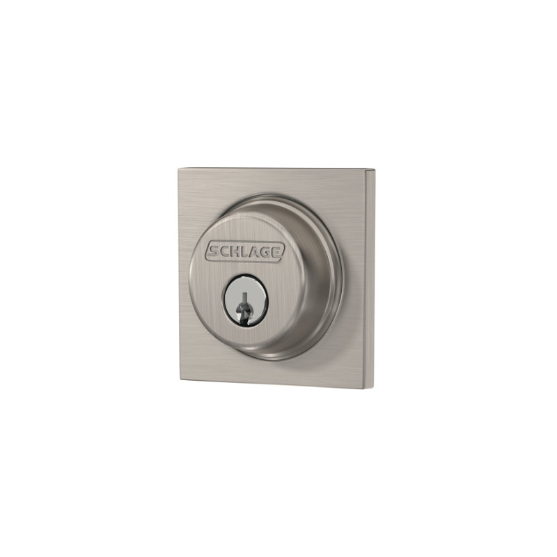 Single Cylinder Deadbolt with Collins Trim, Satin Nickel