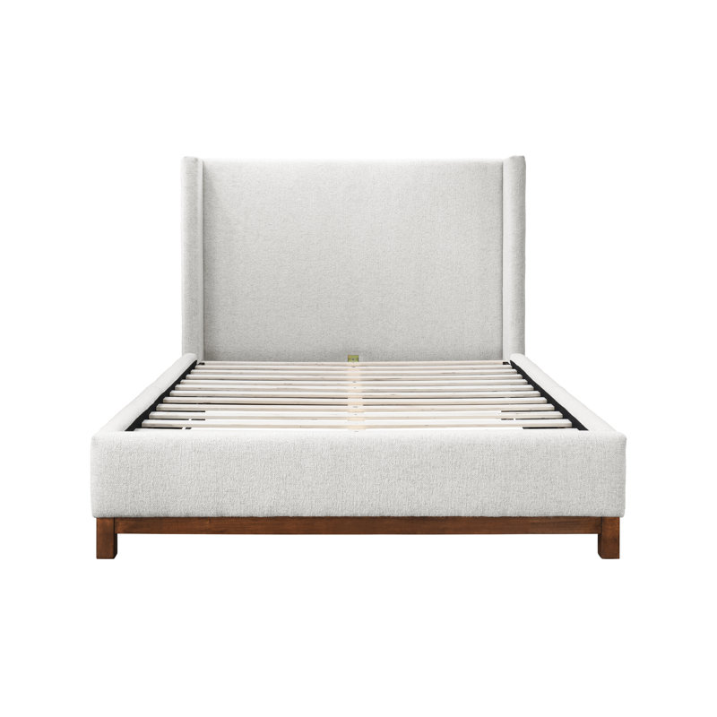 Chartier Upholstered Wingback Bed, Queen