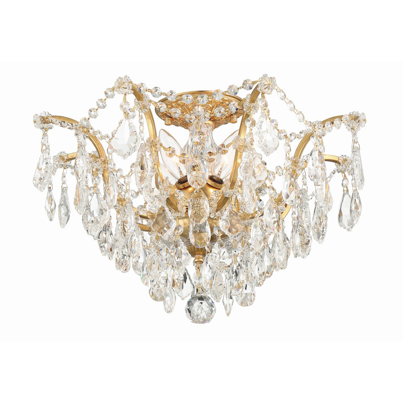 Berthold 5-Light 5" Semi Flush Mount, Gold, Swarovski Elements