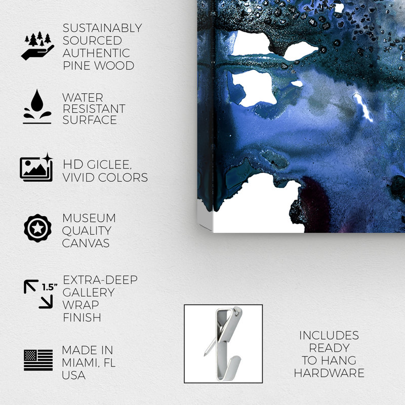 «Glitter Navy» par Oliver Gal, reproduction d'art graphique sur toile, H 30 po x l 30 po x 1,5 po, Toile tendue