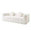 Canapé moderne sans os avec 2 coussins décoratifs circulaires, tissu en polyester à poils longs texturé litchi doux pour la peau, canapé en mousse à carreaux-462147715