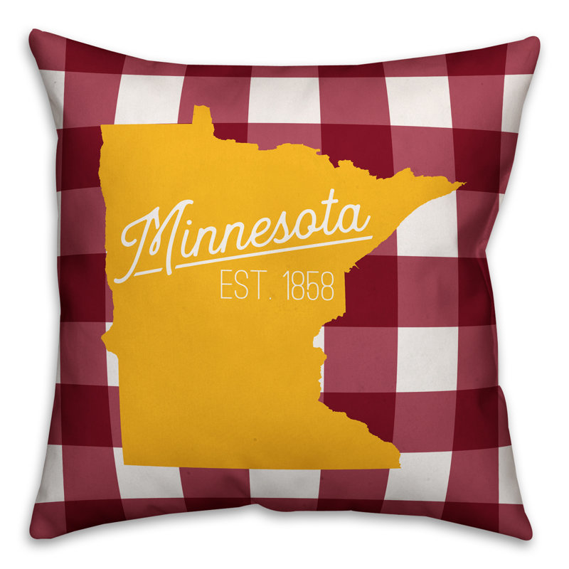 Housse de coussin carré et insert, Rouge / jaune, Minnesota