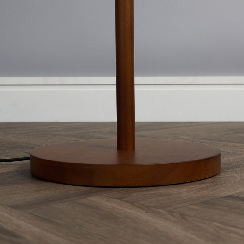 Dilen 160cm Traditional Floor Lamp, Dark Wood