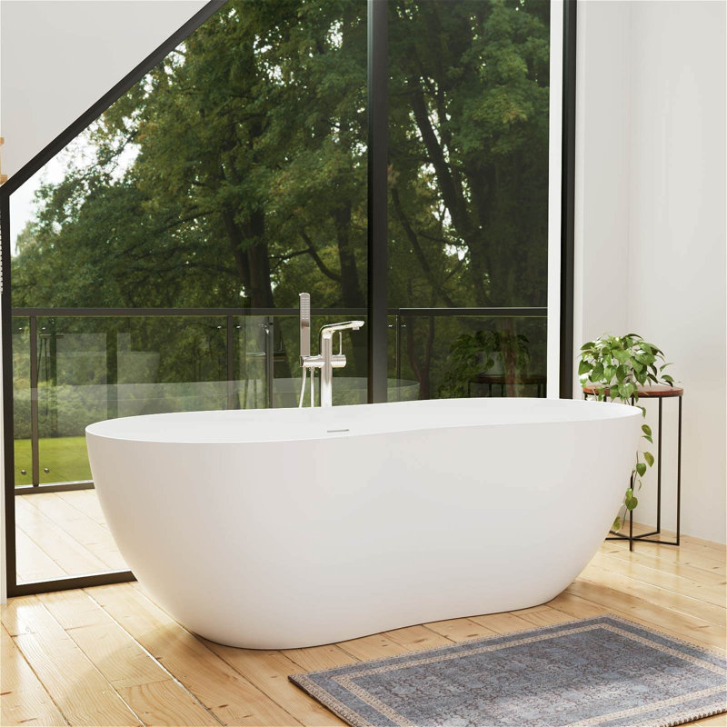 Baignoire autoportante à surface solide de 67 po L Peanut