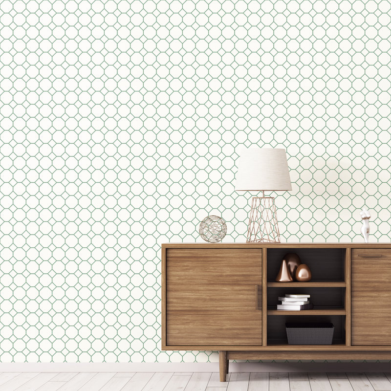 Spritzky Bee Hive 10m X 53cm Wallpaper Roll, Green/White