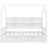 White Twin House Bed With Trundle And Shelf, Frame For Durability, Space - Saving Feature Size Storage Shelf Keepsakes-419541366