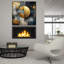  «Golden Circle Abstract 5» par Rey Klimt, art mural en verre acrylique-1661665483