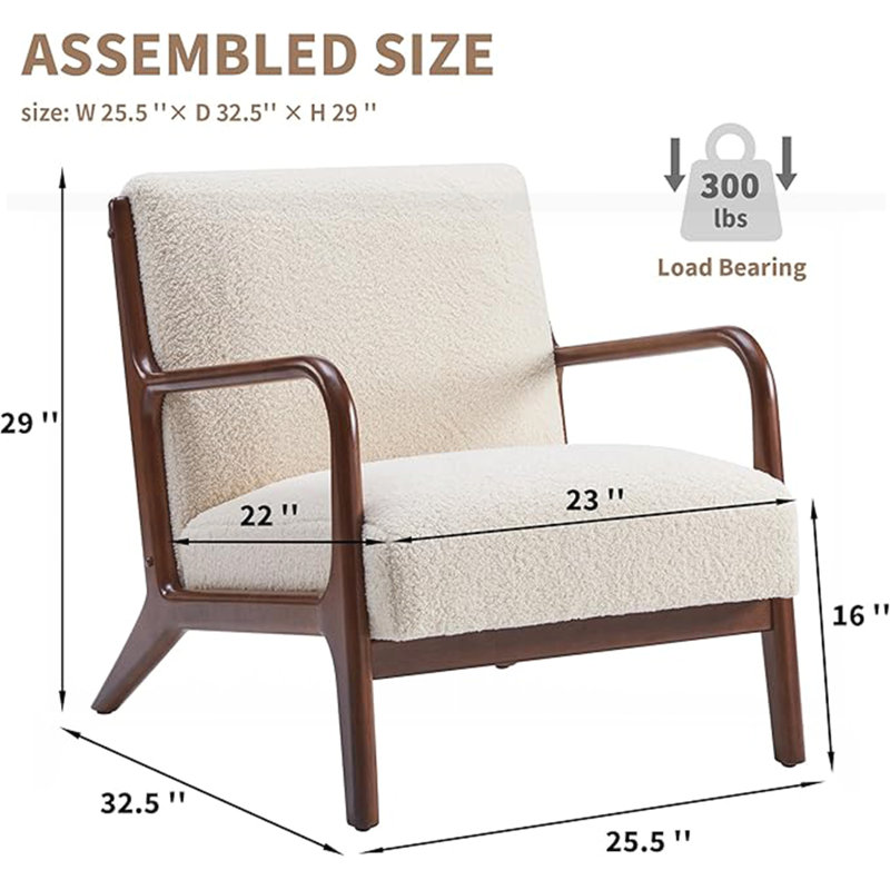 Fauteuil de 26 po de large Jenasys, Lin blanc