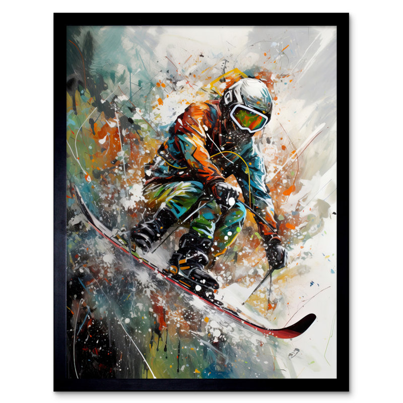 Loore Skier Skiing Winter Sport Splat - Single Picture Frame Print