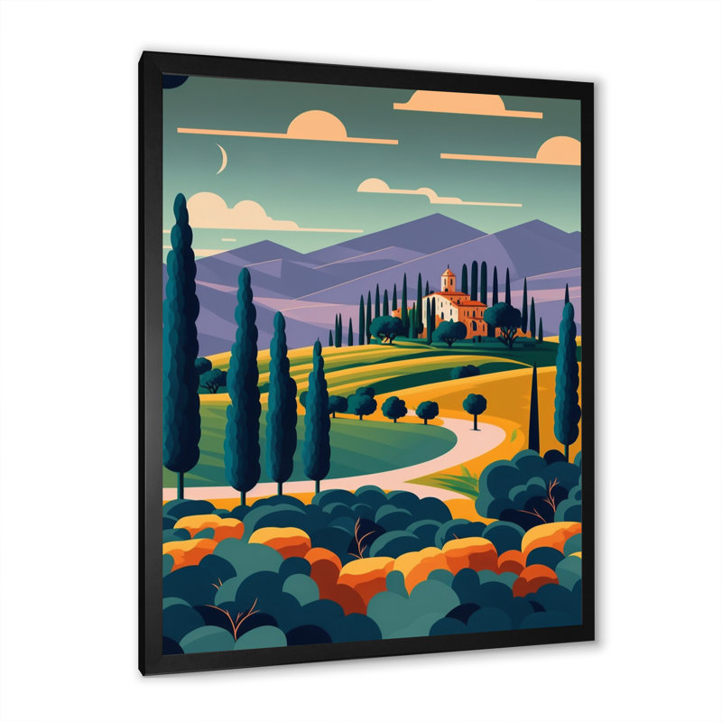 «Graphic Trees to Wineyard», reproduction sur toile, Impression noire sur toile encadrée, H 32 po x l 24 po x P 1 po