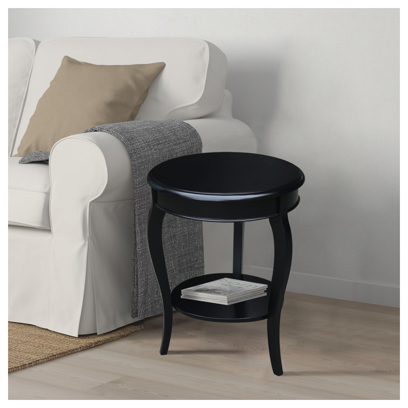 Maretti Solid Wood End Table, Black