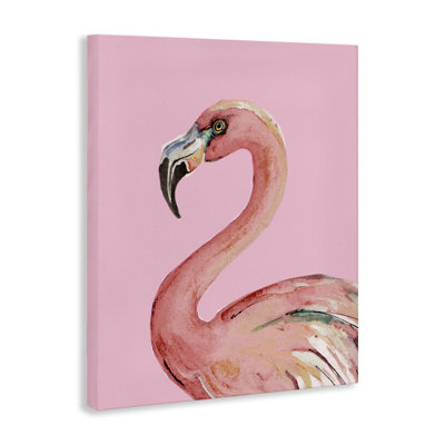 Art mural flamant rose sur toile par Patricia Pinto
