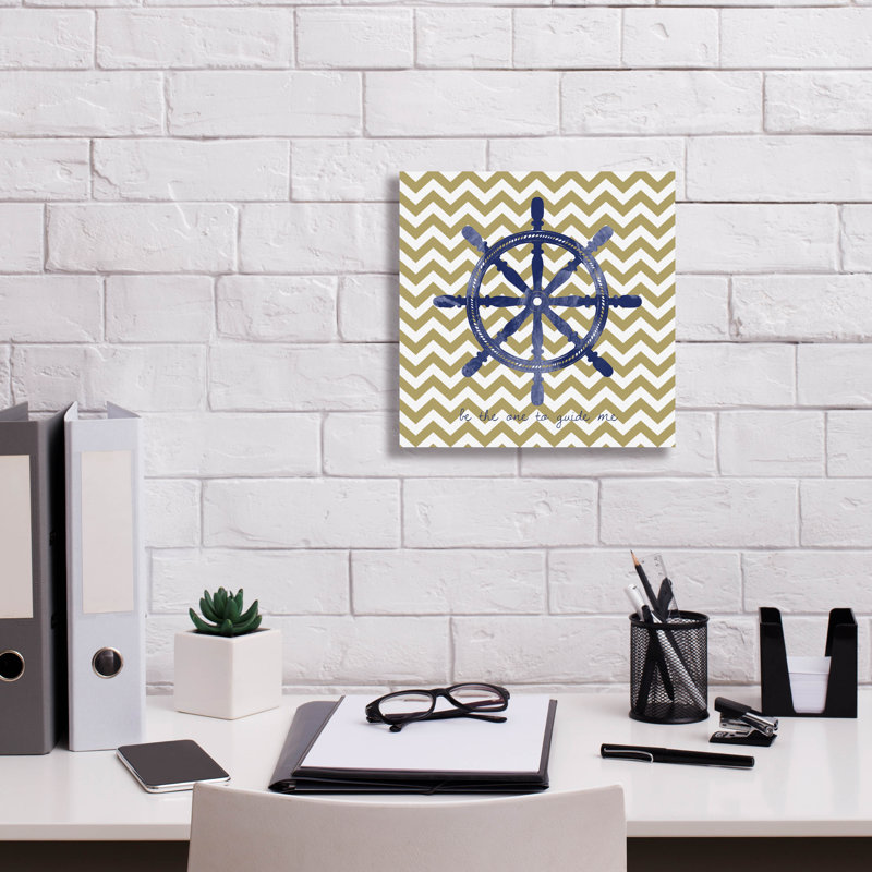  «Ship Wheel 2» par Erin Clark, art mural sur toile, 12 po x 12 po, H 12 po x l 12 po x P 0,75 po