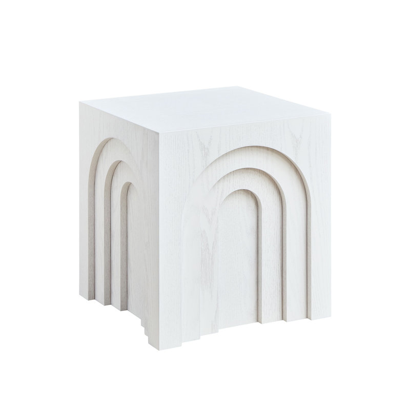 Table d'appoint carrée 15,74 po, Blanc