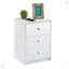 Table de chevet 3 tiroirs pour chambre à coucher, table de chevet moderne en bois et miroir, table de bout carrée en verre avec rangement pour chambre à coucher, canapé, blanc