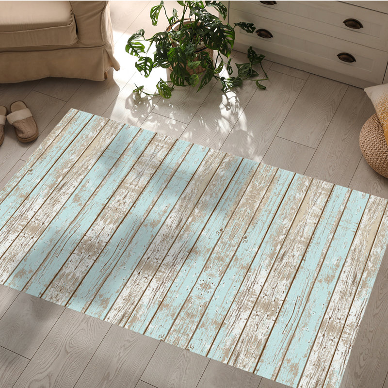 Davanti Vinyl Floor Mat - Wood Collection, Rectangle 3' x 5'
