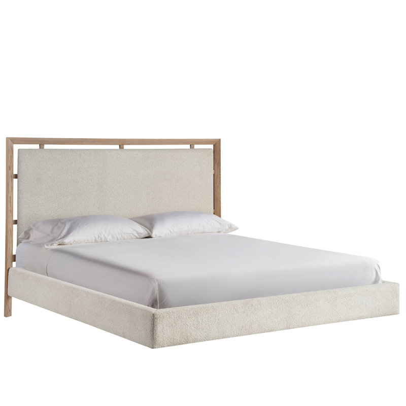 Lit tapissier Caterina, Ivoire Sheldon / Skylark, Grand