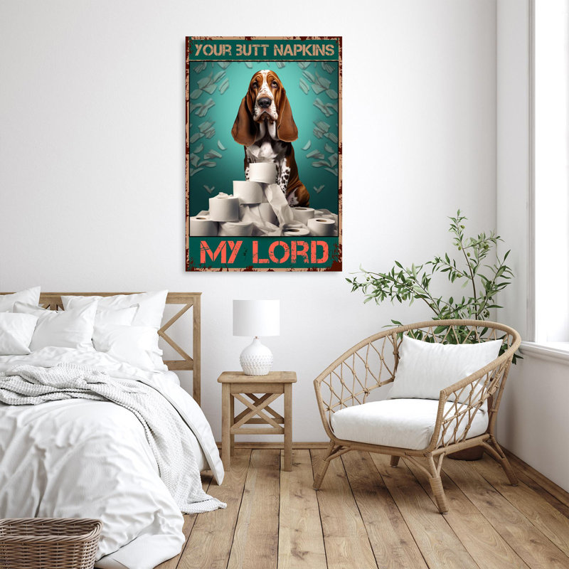 Basset hound vos fesses serviettes My Lord, H 36 po x l 24 po x P 1,25 po