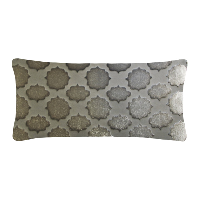 Mod Fretwork Rectangle Pillow Cover & Insert, Nickel