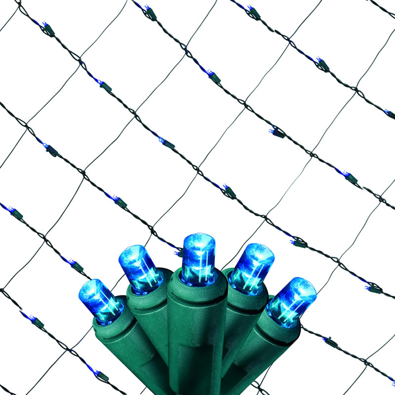 Filet lumineux de Noël Tupkee - 150 DEL bleues en maille, 1,2 m x 1,8 m, intérieur/extérieur - Idéal pour les arbustes, haies ou arbres