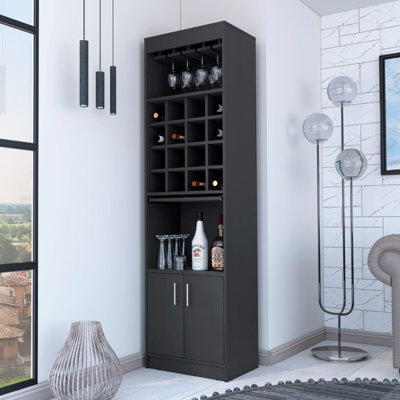 Armoire de bar 16 tablettes Black Wengue