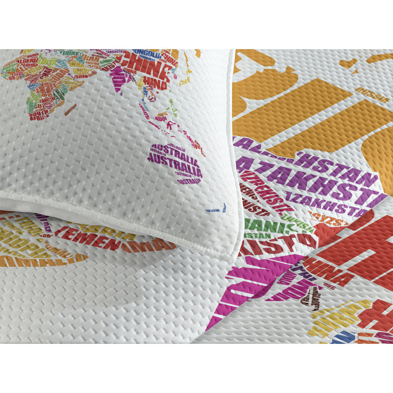 Polyester Coverlet, King Bedspread + 2 Shams