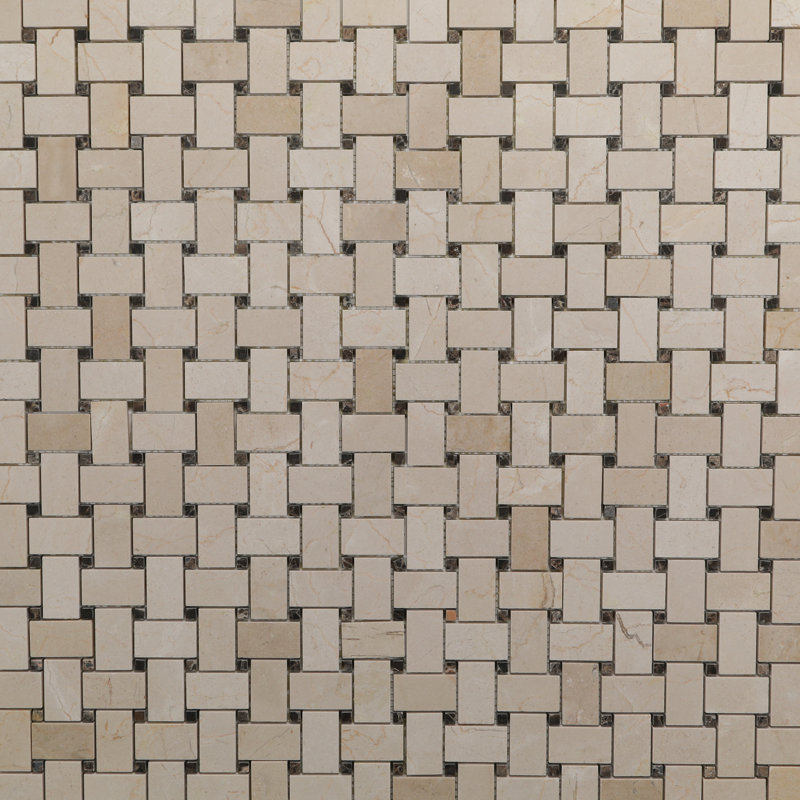 Carreau de mosaïque en marbre Agna, Crème adoucie