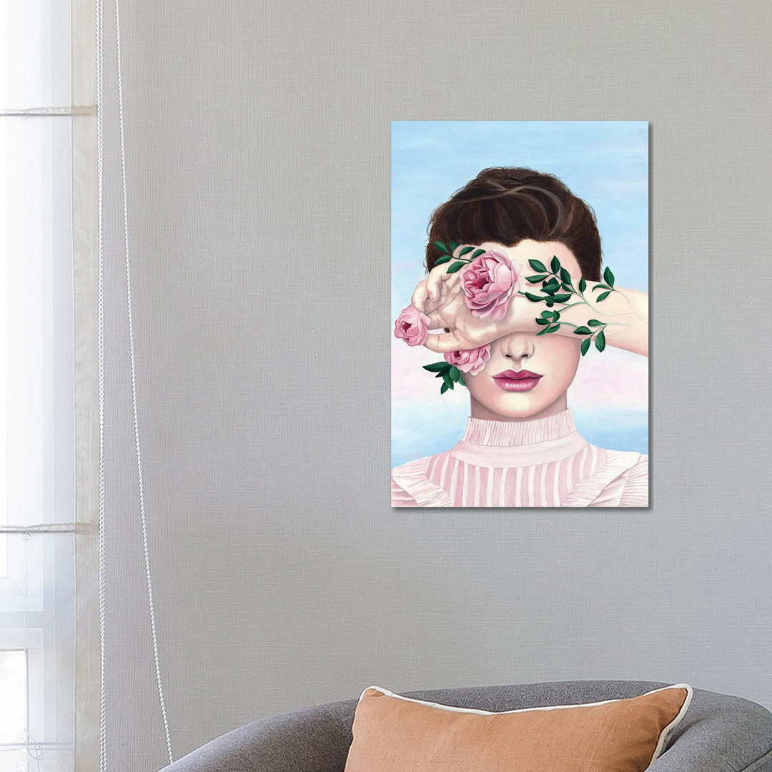 Lady With Eternal Blossom von Sally B - Galerie-verpackte Leinwand Giclée