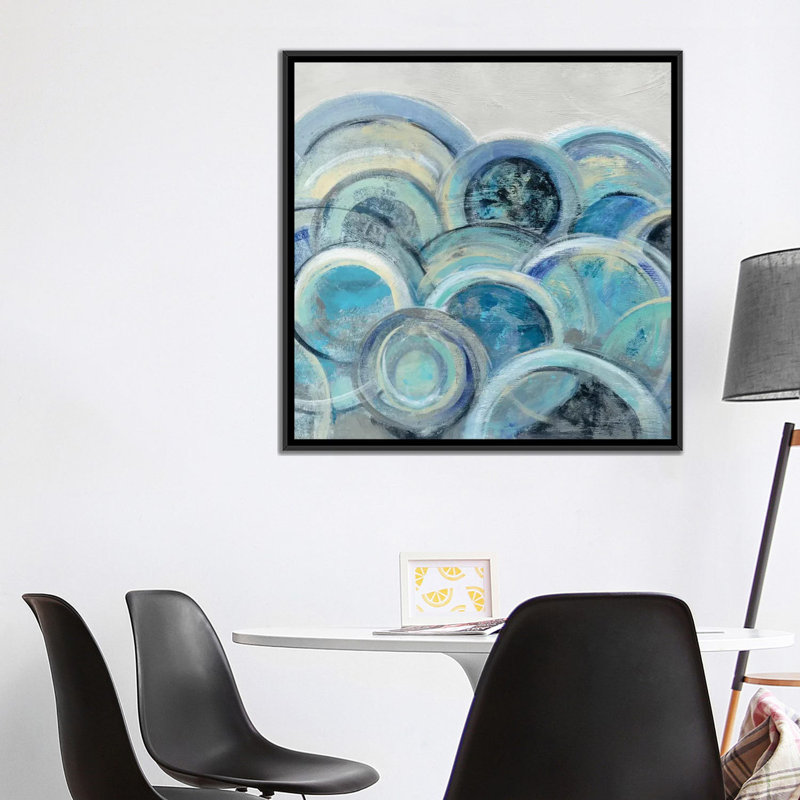 « variante blue gray iii », reproduction d’impression sur toile, H 18 po x l 18 po x P 1,5 po, Toile avec cadre noir