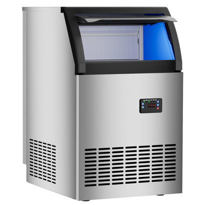 18.78 in. 120 lbs./Day Crystal Clear Commercial Freestanding/Built-In Full Size Cubes Ice Maker Ice in Stainless Steel on Fridge.com